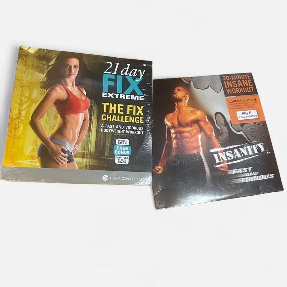 Beach Body 21 Day Fix Extremem and Insanity Workout DVDS